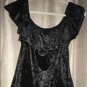 Black velvet bodysuit